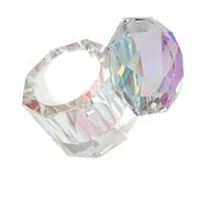 Luxueux plat en verre de cristal artificiel avec motif réfractant la lumière pour ongles organisateurs d'outils de salon de beauté à paillettes