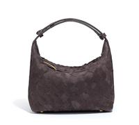 Luxueux sac besace en daim - Sac à bandoulière en cuir tissé avec intérieur spacieux, Couleur chocolat, 8in x 4in x 6in