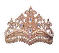 Luxueux serre-tête à pompons en alliage - Couronne de feuilles - Accessoire pour cheveux - Ornement pour scène, spectacles, occasions - Bandeau folklorique, taille unique, Comme décrit