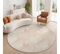 Luxueux Style Tropical Tapis Salon 100 cm Lavable en Machine Beige Moquette | Tapis Chambre Douce à Poil Court, Plantes Monstera Feuilles De Palmier Antidérapant Moquette Bureau Cuisine Salle à Manger