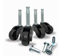 LUXUFUL 1" Swivel Stem Ball Caster Wheel, Zinc Alloy Castor for Furniture Socket Type Mounting Stem, Vintage Black, 353lbs, Pack of 4
