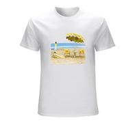 LuxUnatcc Men's Ne&il You&ng on The Beach Organic T-Shirt BlackCotton T Shirt Size XL