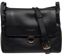 Luxuries London Pure Luxuries London Black 'Cassie' Leather Crossbody Bag