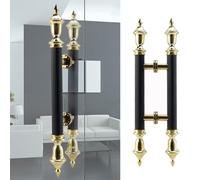 Luxuriöses Türgriff-Set aus Edelstahl - Schwarzgold-Push-Pull-Griffe im europäischen Stil für Die Vordertür, gewerbliche Nutzung, 120 cm (47 1/4 Zoll) - kein Schloss erforderlich