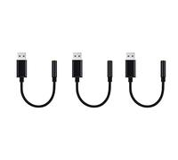 luxurious 3X Adaptateur Audio USB vers Prise Casque 3,5 mm, Carte Son Stéréo Externe pour PC, Ordinateur Portable, pour, pour Etc (0,6 Pieds, Noir)