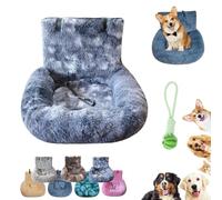 Luxurious Car Bed Travel Safety Kit, Luxurious Cozy Car Bed, Soft Plush Washable Dogs Seat Beds with Safety Straps, Foam Support, Secure & Cozy Ride for Small & Medium Pets (G,M)