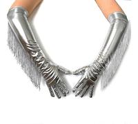 Luxurious Evening Gloves Metallic Finish Arm Coverage Handwear for Women Dancing Party Music Festival Formal Event Multicolor