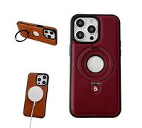Luxurious Leather Invisible Stand for iPhone Case, Luxurious Leather Magnetic for iPhone Case with Invisible Stand, Zentric Phone Case for iPhone 15/14/13/12/11 Promax (for iPhone 12Promax,Red)