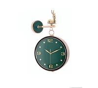 Luxurious Metal Wall Clock Double Sided, Wall-Mounted Watch Mute Movement Clocks, 3D Rotating Wall Hanging Decorative Clock Home Art Decor