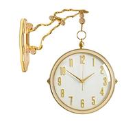 Luxurious Wall-Mounted Double Sided Clock, Modern Metal 3D Rotating Wall Clocks, Indoor Mute Wall Watch, Wall Hanging Decorative Home Decor