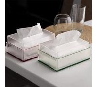Luxury Acrylic Tissue Box Holder For Elegant Tabletop Design In Homes, Restaurants And Hotels(Green)
