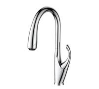 Luxury Black Brass Touch Switch Kitchen Faucet Single Handle Ceramic Valve Core Hot&cold Water Pull-out Type 3-function Sink Tap(Matte Black,G3/8)