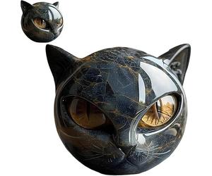 Luxury Black Cat Stone Sculpture - Cristaux Sculptés À La Main Et Pierres De Guérisons Sculptées, Pour Le Salon De La1 Salle D'étude De La Salle De Tableau De Bord Noël, Pour Les Amoureux Des Chats