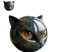 Luxury Black Cat Stone Sculpture - Elegant Home Décor & Gift-Ready Art Piece, Hand-Carved Black Obsidian Gemstone Crystal and Healing Stones Carved Home Decor, Gifts for Cat Lovers (Black * 1 pcs)