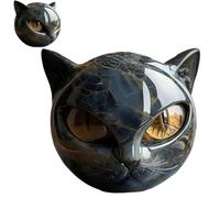 Luxury Black Cat Stone Sculpture - Elegant Home Décor & Gift-Ready Art Piece,Hand-Carved Crystals and Healing Stone Cat Head Sculpture,Cats Figurine Decoration Gemstones Gifts for Cats Lovers (1pc)