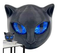Luxury Black Cat Stone Sculpture, Noire La Tête Chat Les Yeux Brillants, Cristaux Sculptés À La Main Et Pierres De Sculptées, Éculptures Chaton Créatif Mignons, Elegant Home Décor & Gift-Ready