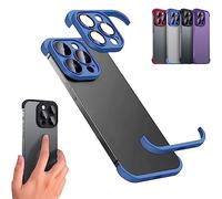 Luxury Corner Edge Pad Lens Protector for IPhone 14/13/12 Pro Max, Case and Camera Lens Protector with Silicone Bumper, Frameless Slim/Ultra-Thin Lightweight Case (for iPhone 13Pro,Blue)