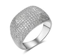 Luxury Empilable Chic Anneaux pour femmes Cubic Zircon Wedding Dubai Bridal Statement d'anneau de doigt bijoux