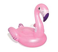 Bouée XXL chevauchable flamant rose Luxe - BESTWAY - 173 x 170 cm - Vinyle résistant - Soupapes de sécurité
