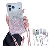 Luxury Glitter Sequin Gradient Magnetic Case, Full Edge Protective Phone Case with Impact Protection, Sparkle Glitter Design for iPhone 17, 16, 15, 14, 13 Series Models (for iPhone 14,Silver)