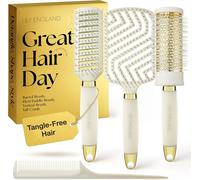 Luxury Hair Brush Gift Set-Professional Collection of 4 Piece-Premium Gift SetsStylish Gifts for Women for All Hair Types-Beige