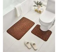 Luxury Home Series Lot de 32 tapis de bain en mousse à mémoire de forme souple avec dos antidérapant, forme de U et rectangulaire, noir, rouge, café, gris foncé, violet