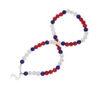 Luxury Ice Necklace Decorative Pearl Beads Long Length Beaded Jewelry for Men