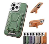 Luxury Leather For Iphone Case With Removable Magnetic Tape, Rmbmax Leather Invisible Magnetic Phone Case,Compatible With Magsafe For Iphone Case15/14/13/12 Pro Max (Green,For iPhone13Promax)