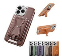Luxury Leather For Iphone Case With Removable Magnetic Tape, Rmbmax Leather Invisible Magnetic Phone Case,Compatible With Magsafe For Iphone Case15/14/13/12 Pro Max (Dark brown,For iPhone13Promax)