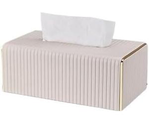 Luxury Leather Tissue Box Holder With Innovative Rectangular Design, Ideal For The Living Room.(Bianco)