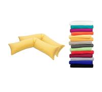 Luxury Linon Lot de 2 housses de coussin pour coussin de positionnement latéral - 100 % coton - 40 x 145 cm - Jaune clair