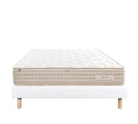 Luxury Literie Ensemble Matelas 160x200 cm, Sublime, 20 cm, mémoire de Forme, Ferme, Face été/Hiver + sommier Blanc EP 13cm