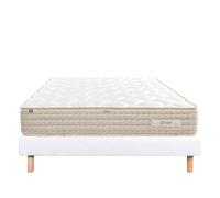 Ensemble Matelas 140x190 cm, Sublime, 20 cm, mémoire de forme, ferme, face été/hiver + sommier blanc ep 13cm