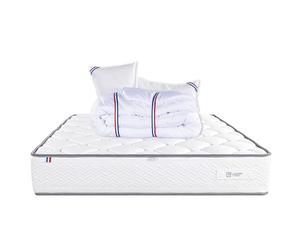 Luxury Literie Matelas 140x190 cm, Iris, 20 cm, mémoire de Forme, Ferme, Face été/Hiver + 2 oreillers + Couette