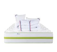 Luxury Literie Matelas 160x200 cm, Rêverie, 30 cm, mémoire de Forme, Ferme, Face été/Hiver + 2 oreillers + Couette