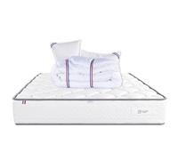 Luxury Literie Matelas 180x200 cm, Iris, 20 cm, mémoire de Forme, Ferme, Face été/Hiver + 2 oreillers + Couette