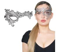 Luxury Mask Masque de bal masqué pour femme en dentelle pour bal masqué, fête vénitienne, Mardi Gras, Halloween, Phantom Silver, taille unique