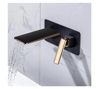 Luxury Matte Black Bathroom Wall Mounted Square Brass Mixer Tap Rose Gold Basin ,Faucet Kitchen taps for Sink