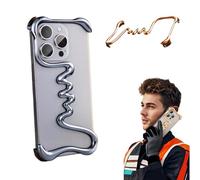 Luxury Metal Frameless Phone Case, Bayinbuluke Metal Bare Frame for iPhone 16/15/14/13/12/11 ProMax (for iPhone15 Pro Max,C-Gunmetal Gray)