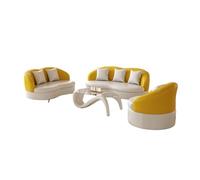 Luxury Modern Sectional Sofa Set Leather Accent Chair Couch Sets with Coffee Table,for Home, Office, Rest Area(7)