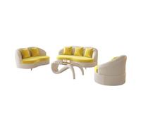 Luxury Modern Sectional Sofa Set Leather Accent Chair Couch Sets with Coffee Table,for Home, Office, Rest Area(9)