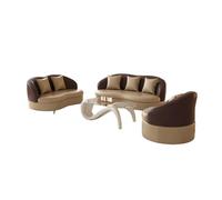 Luxury Modern Sectional Sofa Set Leather Accent Chair Couch Sets with Coffee Table,for Home, Office, Rest Area(2)