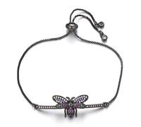 Luxury Multi-micro Pavé Cubic Zirconia Bee Charm Chaîne Link Brand Ladies Bijoux Cadeau