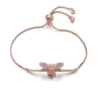 Luxury Multi-micro Pavé Cubic Zirconia Bee Charm Chaîne Link Brand Ladies Bijoux Cadeau
