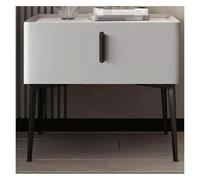 Luxury Nightstands Table de chevet en bois massif avec tiroir, table d'appoint légère, finition cuir microfibre, blanc