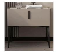 Luxury Nightstands Table de chevet en bois massif avec tiroir, table d'appoint légère, finition cuir microfibre, blanc