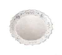 Luxury Round Iron Fruit Tray 30cm Electroplated Finish(White)