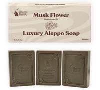 (Luxury) Savon D`Alep Avec De Fleur De Musc,3 Pièces,À L`Huile D`Olive & Huile De Laurier,Savon À L`Huile D`Olive,Savon Naturel,Luxury Aleppo Soap
