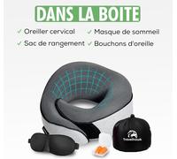 Luxury U Shaped Travel Pillow 100% Memory Foam Pillow With Sleep Mask And Ear Plugs For Sleeping
