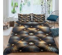 Luxury upholstery Linge de Lit résistante 3 Pièces 3D Imprimée Confortable Vintage élégant design Ensemble De Literie avec Taie d'oreiller Ultra Douce for Chambre à Coucher Single（135x200cm）